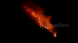 DRONE - Firefighting efforts continue to extinguish large wildfire in western Türkiye (4)