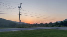 Sunset and train noise in Pownal Vermont at a kids ball park