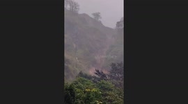 Residents terrified as landslide crashes down mountainside