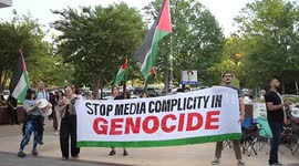 Protesters slam major US media networks for 'complicity with Israel' in Gaza hunger crisis