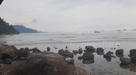 pemandangan sore hari di telukbayur