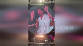 Coldplay Kiss Cam falls on Lionel Messi and wife Antonela