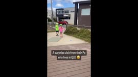 Emotional family reunion as grandpa joins kids for a special award celebration