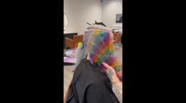 San Diego hair artist stuns TikTok with prism rainbow transformation