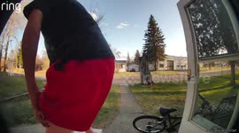 Parkour Fail Caught on Ring Doorbell