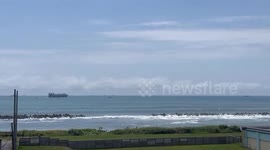Japan tsunami waves crash onto shore following Russia earthquake