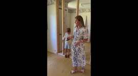 Sibling scare prank during home renovation in Bristol, Florida, USA