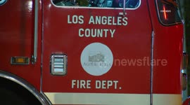 US, Los Angeles: Marina Del Rey Los Angeles County Fire Department Prepares For Possible Tsunami Hit