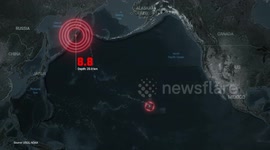 MOTION GRAPHIC - Magnitude 8.8 earthquake strikes off Russia's Kamchatka Peninsula (2)