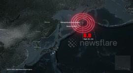 MOTION GRAPHICS - Russian authorities say Kamchatka earthquake strongest on record