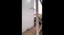 Tourists stranded as cable cars halt during storm in Inner Mongolia, China