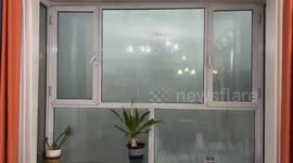 Heavy rain and wind slam windows during storm in Hebei, China