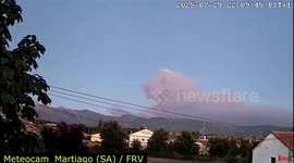 Wildfire Seen from Martiago Highlights Emergency Response in Caminomorisco