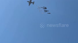 Palestinians rush for airdropped aid amid ongoing Israeli blockade