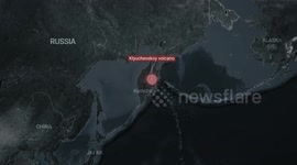 MOTION GRAPHICS - Kluchevskoy volcano starts erupting after earthquake in Kamchatka region