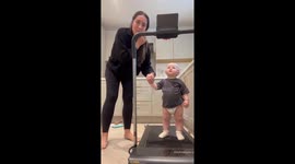 Happy Toddler on a Treadmill