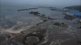 Drone Captures Tsunami Destruction After Massive Quake Hits Far-East Russia