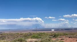 Landspout tornado with debris cloud forms in Utah, USA