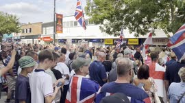 Waterlooville Housing Migrant Proposal Protest and Chanting