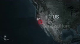 MOTION GRAPHIC - US Navy F-35 jet crashes in California, pilot ejects safely