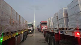 Limited humanitarian aid convoy with medical supplies enter Gaza via Rafah