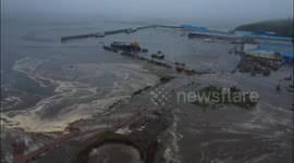 Tsunami floods engulf coastal village in Russia following earthquake