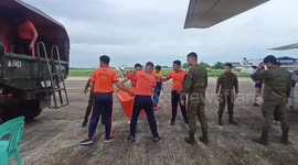 Philippine Air Force plane delivers aid to typhoon-battered homes