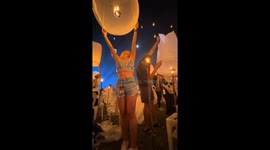 Mesmerizing scene from Yi Peng Festival as lanterns grace the Chiang Mai night sky