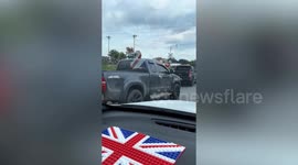 Monkey was spotted destroying pickup truck's roof antenna