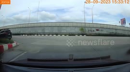 Trucks rear shunted in traffic light queue