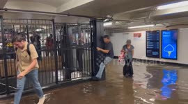 US: NYC Subway Stations Flooded as Storms Hit Northeast