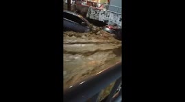 Cars swept away by raging floods amid torrential rain in Taiwan