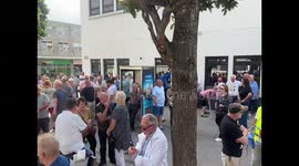 Anti-immigration protest over asylum housing plans in Waterlooville, England