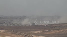 Israeli strikes on northern Gaza visible from Sderot area