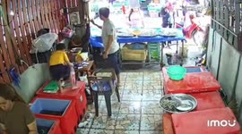 Child falls into fish box and gets soaked in Phuket, Thailand