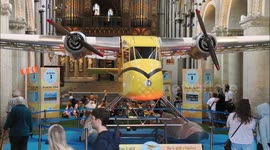 Spectacular Float Plane installed inside Kent's Rochester Cathedral, UK