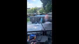 Above-ground pool collapses in Recklinghausen, Germany