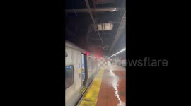 US Floods: Water Leaks Into New York Subway Station