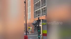 Three injured by falling rubble as van ploughs through multi-storey car park
