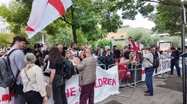 A local who lives by the Thistle Hotel home of Illegal Immigrants asks those protesting to keep the illegal immigrants asks do any of the protesters live in the community