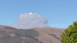 Massive wildfire spreads near Los Padres National Forest in California, USA