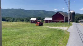 Tractor in place on the local farm in my area with a Million Dollar View