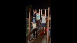 Sibling showdown ends with 2-year-old victory grip