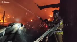 Ukrainian rescuers respond to missile aftermath in Mykolaiv