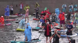 Ten international SUP Festival brought into the channels of St. Petersburg more than ten thousand people, Russia