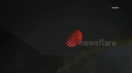 US, Los Angeles: Santa Clarita Moon Red From Gifford Wildfire Smoke Timelapse
