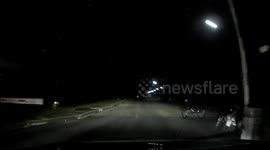 Dashcam captures meteor soaring through night sky over Thailand