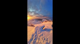 POV: Skiing into a stunning northern sunset in Norway