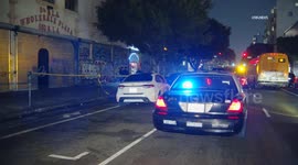 US, Los Angeles: Downtown Los Angeles Man Set on Fire