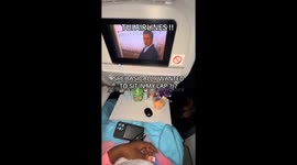 Heated confrontation as plane passenger reclines chair onto woman behind